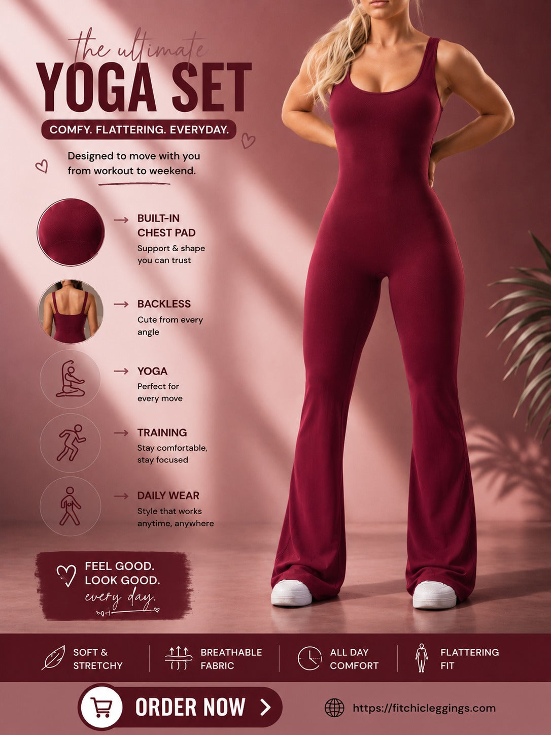 Slim Fit Hip Raise Jumpsuit Sexy Backless Exercise Yoga Clothes